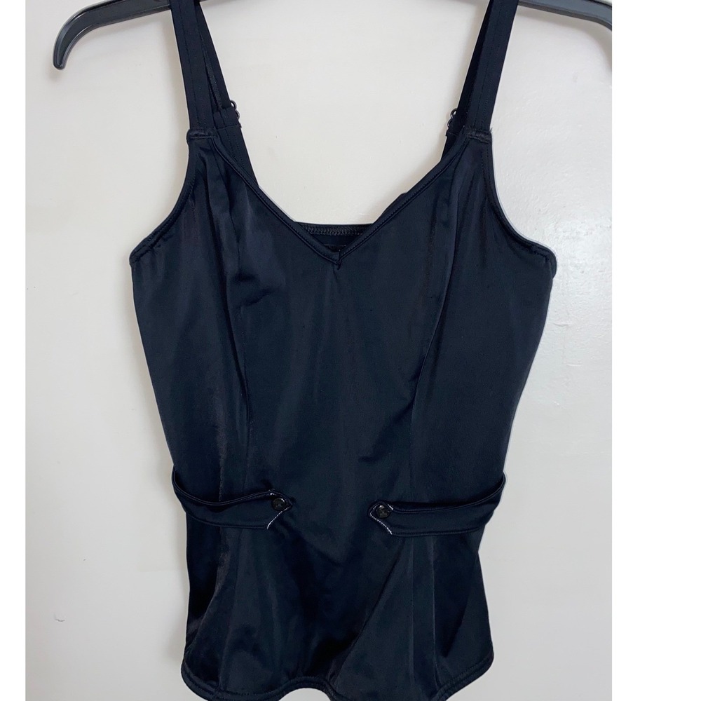 Freya Tankini Top Women 34D Black Underwire Adjustable Strap Swim Bathing Beach